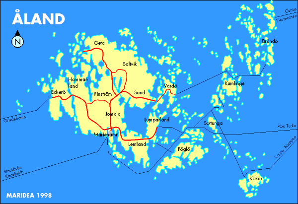 Karte der Aland Inseln